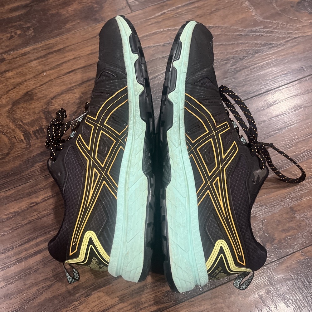ASICS Gel Venture 7 Womens Running Hiking Shoes Black Orange Mint Women's US 10 - Picture 5 of 9